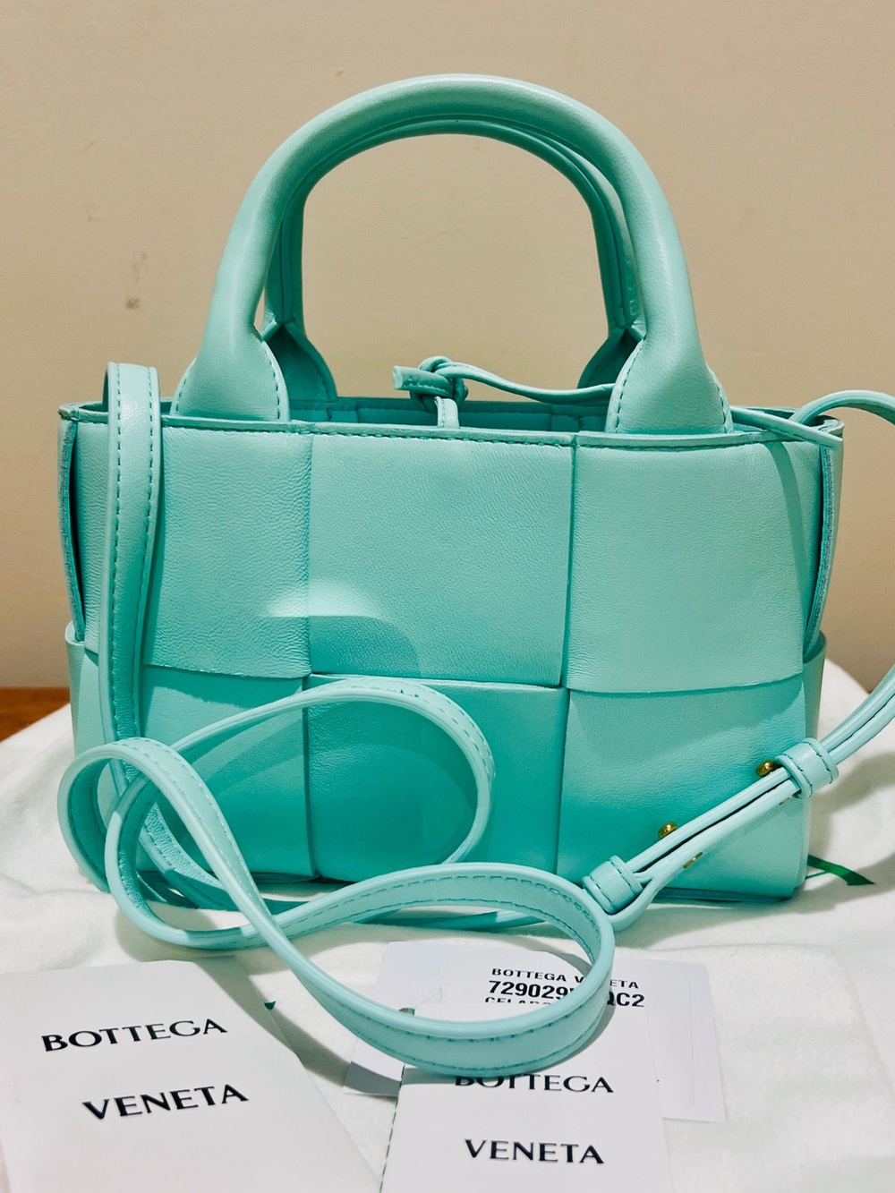 Brand New Bottega Veneta Intrecciato Candy Arco Mini Tote Bag
